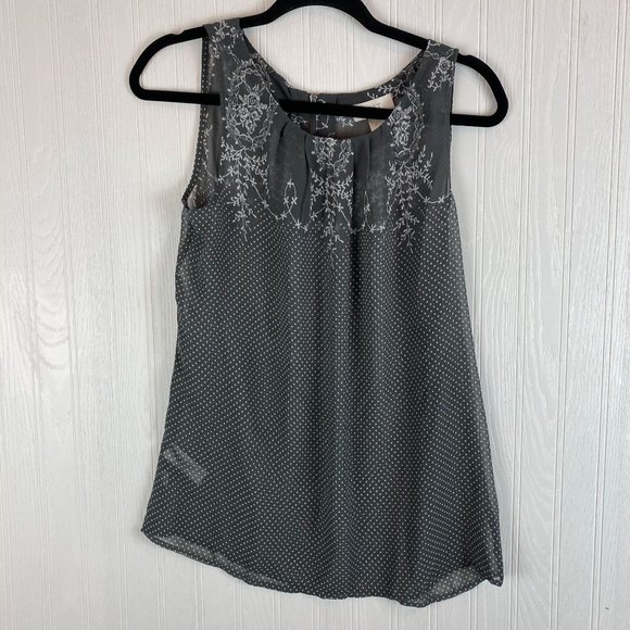 LOFT GRAY‎ FLORAL SLEEVELESS TANK SIZE SMALL - Picture 1 of 4
